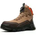 Men’s leather waterproof hiking boots with rugged soles and water-resistant finish.16