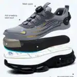 9KSAFETYJB Rotary Button Safety Work Shoes | Zeal 665GY