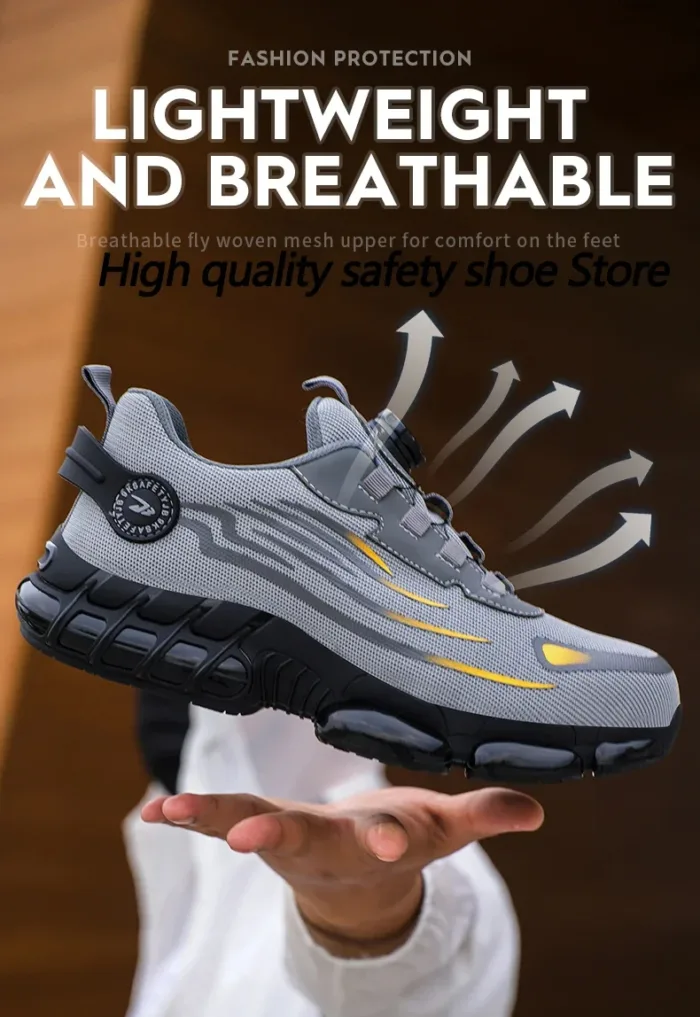 9KSAFETYJB Rotary Button Safety Work Shoes | Zeal 665GY