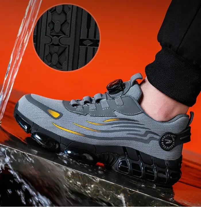 9KSAFETYJB Rotary Button Safety Work Shoes | Zeal 665GY