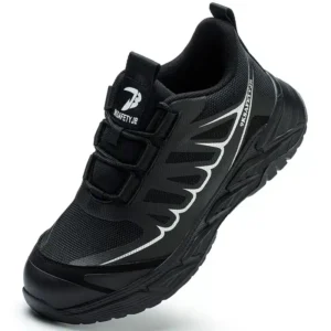Stylish steel toe shoes for men and women with reinforced safety toe caps and lightweight breathable design.6